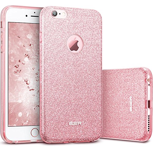 iPhone 6 Plus Case, iPhone 6S Plus Case, ESR Luxury Glitter Sparkle Bling Designer Case [Slim Fit, Hard Back Cover] Shining Fashion Style for Apple iPhone 6 Plus/6s Plus 5.5" (Rose Gold)