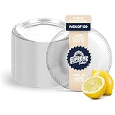 Supreme Select Clear Disposable Plastic Plates [Set of 120 | 6-inch Plates] Elegant Party Dinner Plates-Microwave Safe Plastic Dish Set- Sturdy Rimmed Plates For Weddings, Parties, Kitchen Use