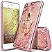 iPhone 6 Plus Case,iPhone 6S Plus Case,ikasus Glitter Crystal Plating Butterfly Floral Luxury Bling Diamond Rhinestone Clear TPU Case for iPhone 6/6S Plus 5.5