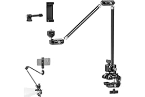 NEEWER 30" Articulating Magic Arm with Super Clamp/Action Cam Mount/Phone Holder, Overhead Camera Desk Mount Mic Boom Stand, 