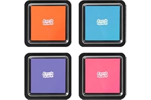 CraftyManor 4 Colors Washable Stamp Pad for Finger Paint, Latex Foam Fingerprint Inkpad, Water Base Ink Stamps Pads (4 Colors-01)