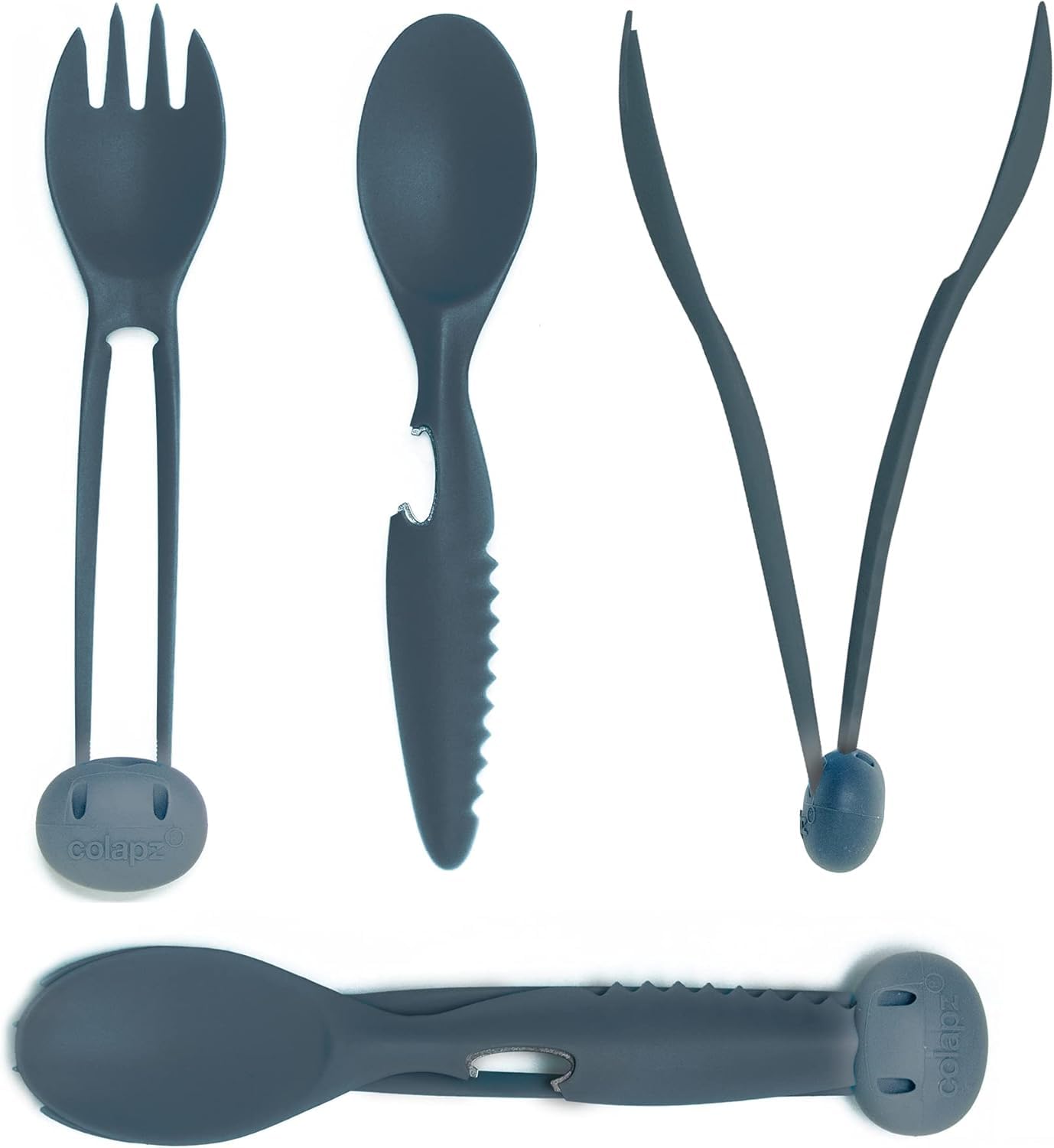 Colapz Grey 7-in-1 Travel Cutlery Set - Camping Cutlery Set - Cutlery for Lunch Box Set - Portable Fishing Cooking Set