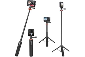 Osznmmg Extendable Gopro Tripod for Insta360 Selfie Stick Gopro Hero 10/9/8/7/6/5 Black/Gopro Max DJI Osmo Action Insta 360 AKASO Action and More Action Camera