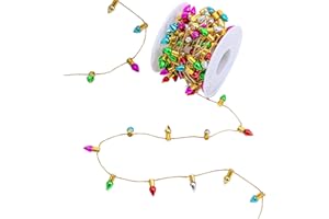 Gloreyan Mini Dollhouse Christmas Lights, Fake String Lights Xmas Decoration for Christmas Dollhouse Craft Fairy Garden Accessories(197 inch)