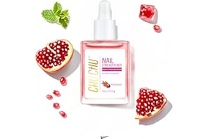 CHUCHU Nail Growth and Strengthener Oil for Cuticle - Pomegranate Scent Cuticle Oil Repair Moisturizing Treatment - Natural Jojoba Vitamin B & E Nail Oil for Dry Cracked Nails
