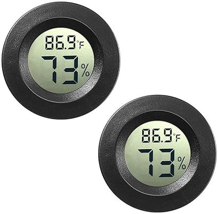 Outdoor Décor - JEDEW 2 Pack Hygrometer Thermometer Digital Humidity Meter Indoor/Outdoor Humidity Monitor Reptile Thermo-Hygrometer for Greenhouse Humidors Terrarium Jars, Fahrenheit (℉) /Celsius(℃) (2)