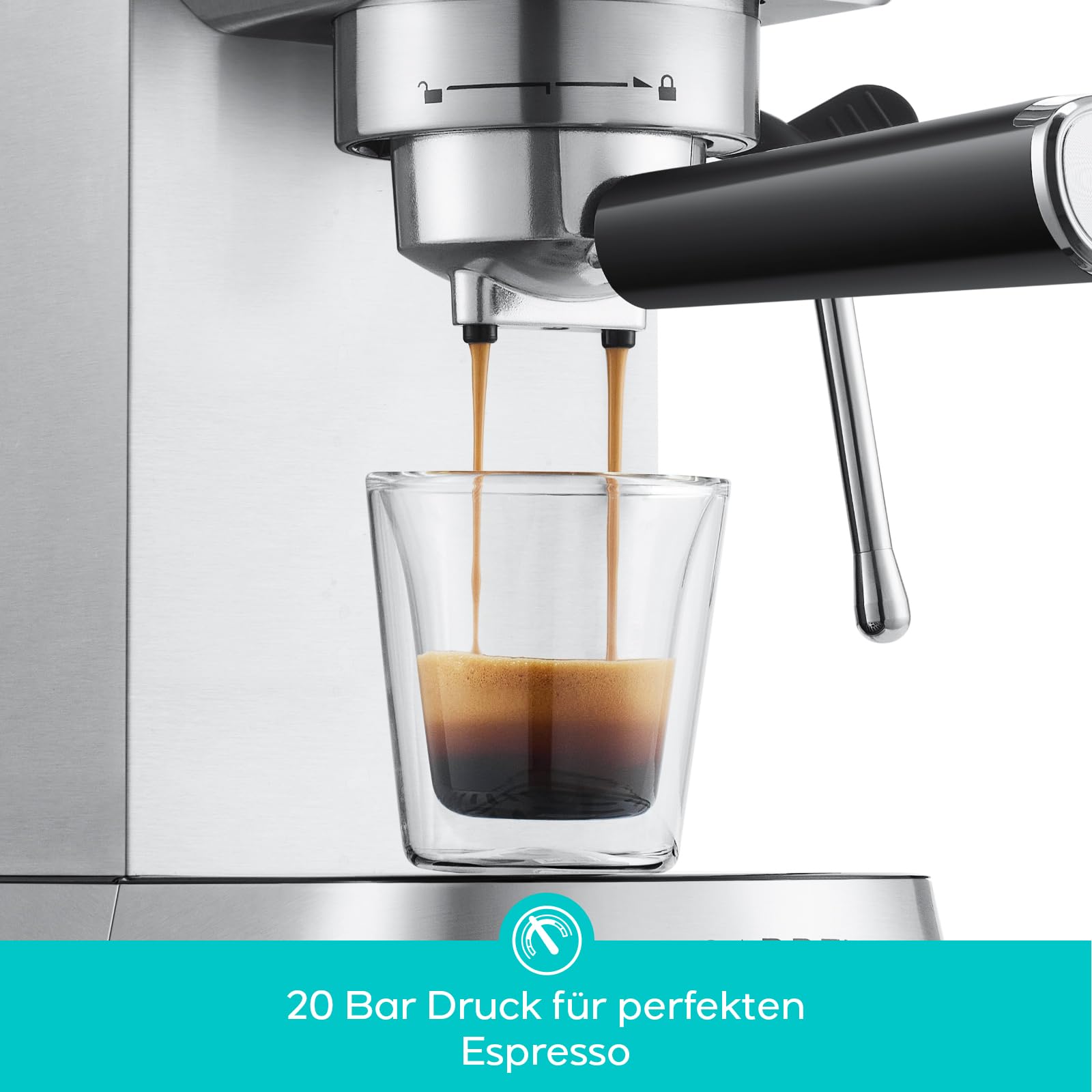 CASABREWS CM5418 Kompakte Espresso Siebträgermaschine mit Milchaufschäumer 2