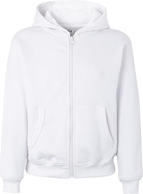 Byron Kids, sweatshirt infantil com fecho e capuz, cor branca, Tamanho 3/4