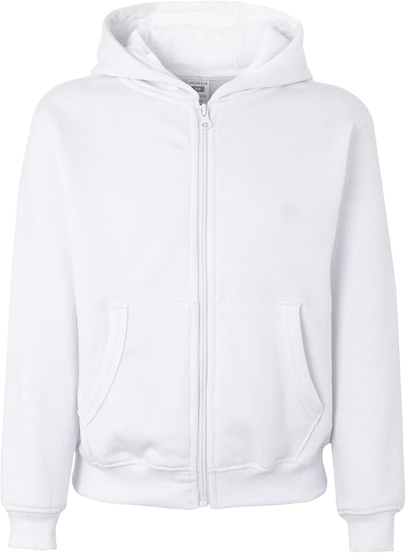 Byron Kids, sweatshirt infantil com fecho e capuz, cor branca, Tamanho 3/4 — foto 1 de 7