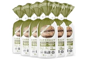 Carbonaut Gluten Free Bagels, Low Carb Bagels, Keto Bread, Keto-Certified Food, Snack, Meals, Non-GMO, Vegan Bagels 6 Pack (Herb & Garlic)