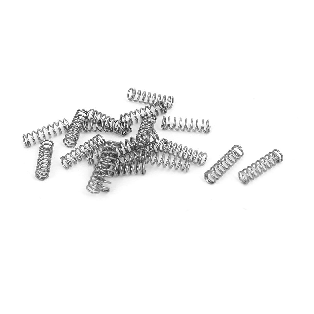 sourcingmap Compression Spring,304 Stainless Steel,3mm OD,0.4mm Wire Size,10mm Free Length,Silver Tone,20Pcs