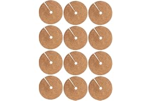 12Pcs Coconut Fiber Mulch Ring Tree Protector Mat, 20cm Coir Flower Pot Mulching Cover for Garden Plant Base and Coconut Fibe