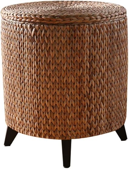 Amazon.de: HBING Europäischer runder Rattan-Aufbewahrungsschemel Retro