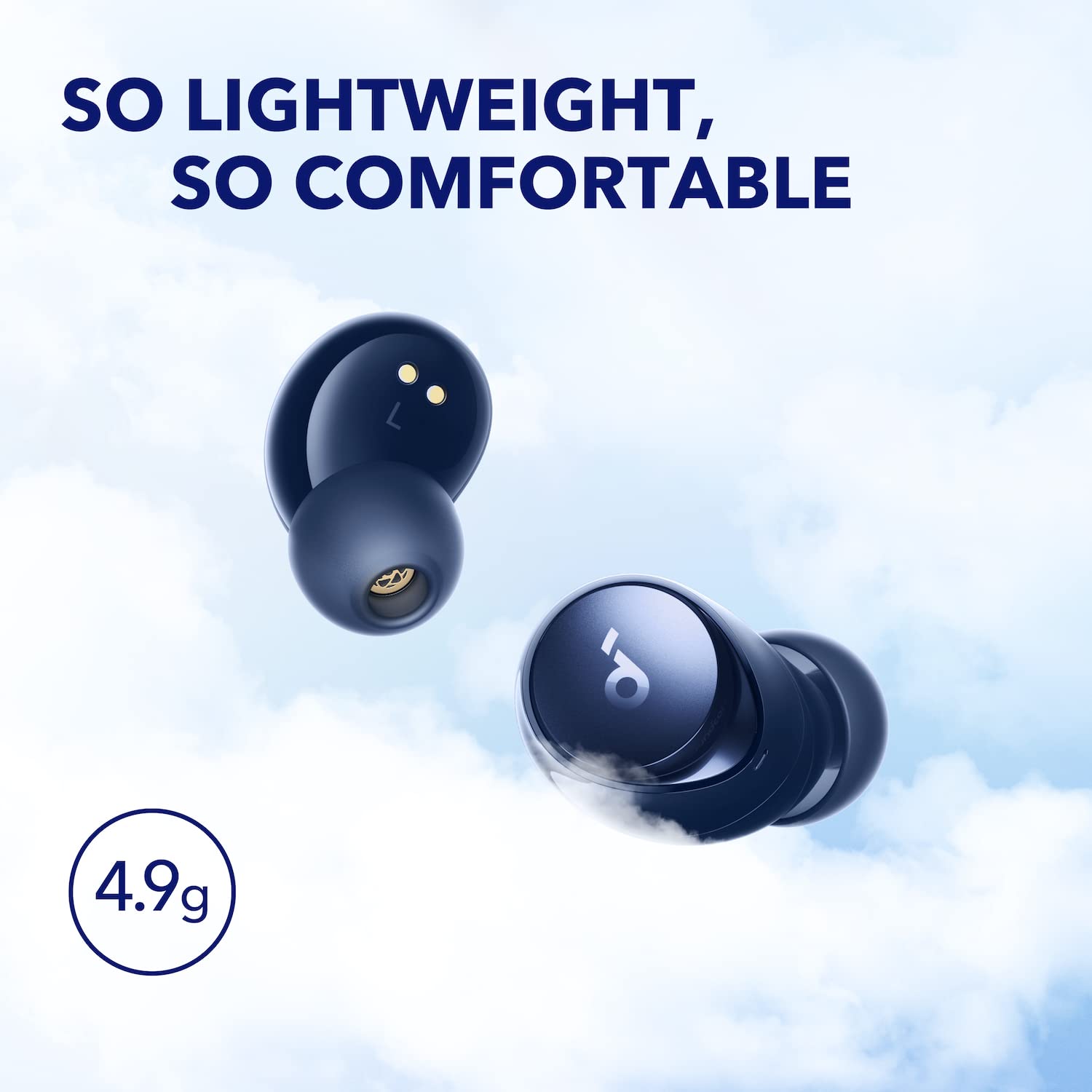 soundcore by Anker Space A40 Auto-Adjustable Active Noise Cancelling Wireless Earbuds, Reduce Noise by Up to 98%, 50H Playtime, Hi-Res Sound, Comfortable Fit, App Customization, Wireless Charge (Blue) - Image 6