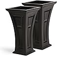 FCMP Outdoor Heritage Planter (2-Pack) Outdoor Planter, Tall, Black
