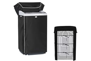 SUSICIT Portable Washing Machine Cover,Top Load Washer Dryer Cover,Waterproof Full-Automatic/Wheel Washing Machine Cover(22"22"35"inches, Black)