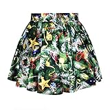 Voglee- Holiday Season Christmas Santa Xmas Print Mini Tutu Skirt (Christmas Tree)