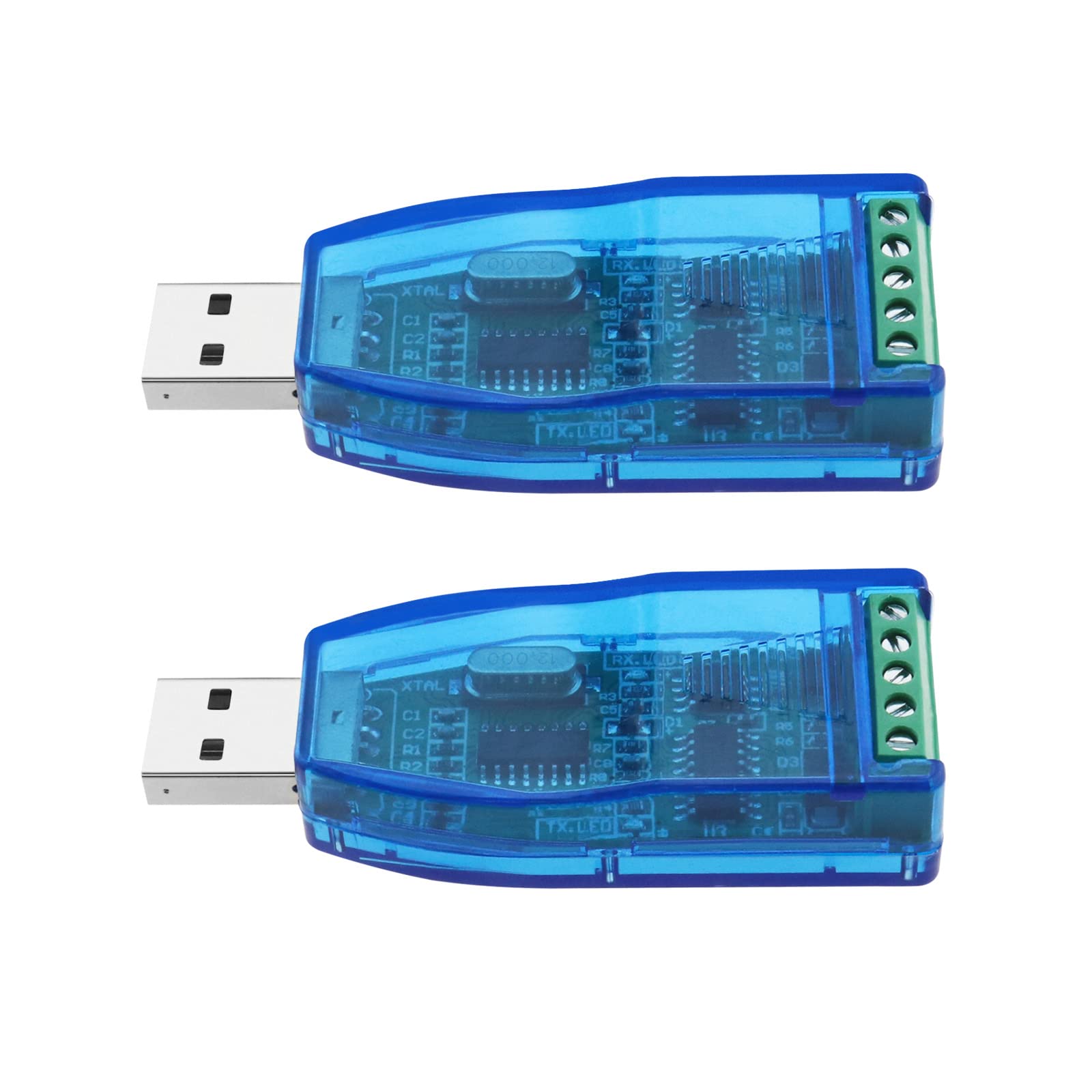 Create idea 2Pcs USB 2.0 to RS485 Serial Port Male Converter Replacement Compatible with Windows 7 8 10 XP Compatible with Mac USB 2.0 to RS485 Adapter