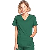 Cherokee Scrubs for Women Mock Wrap Nursing Scrub Top with 3 Pockets, Side Vents, Ultra Soft 2-Way Stretch Fabric - 4728
