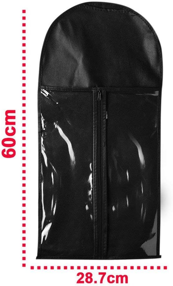 Hair Extension Storage Bag Wig Holder Case Foldable Non-Woven Portable Wig Protector Bag Dust Proof Zipper Closure (Black) - Image 5