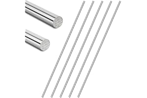 SHERMIY 5 PCS 6mm 304 Stainless Steel Rods SS rods, Solid Metal Round Rods for DIY Crafts Industrial Use, Metalworking 305 mm/ 12 inch Length (5, 6mm)