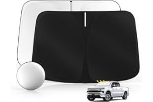 Sulagi Windshield Sun Shade for Silverado 1500 2019-2025 Foldable Sunshade Custom Fit Front Window Car Interior Accessories Protector Blocks UV Rays