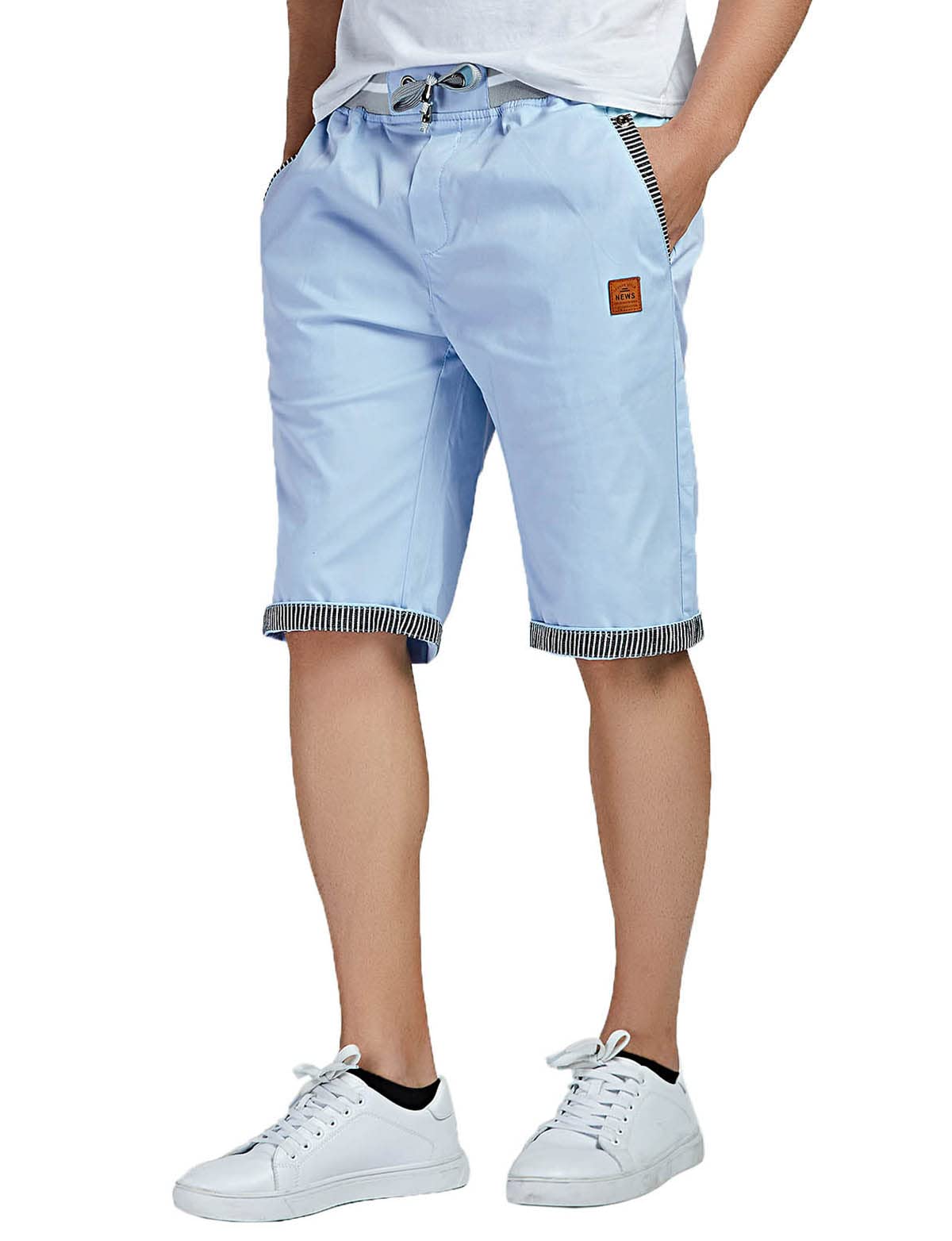 JustSun Men's Chino Shorts, Cotton, Summer, with Drawstring