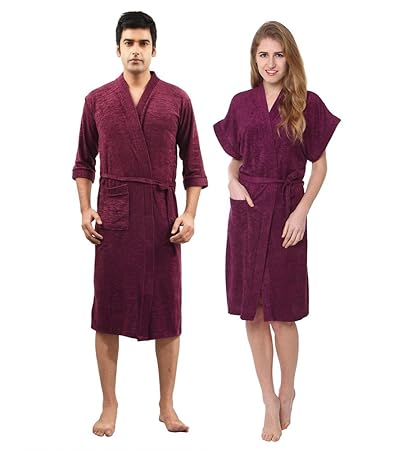 Feelblue Unisex Combo Bathrobe (Pack Of 2) -Violet