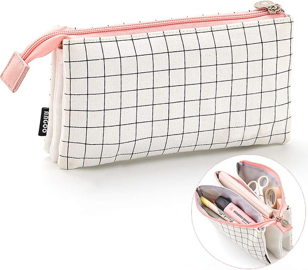 Rolin Roly Pencil Case Canvas Bag Pen Stationery Storage Holder Makeup Pouch Organizer with Zip for Boys Girls Adults Office Multifunction Supplies