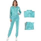 Gvnphal Opalite 2026 Mint Green Tracksuit Costume for Women Retro 90s Halloween Cosplay Outfit Zip-Up Jacket with Pants