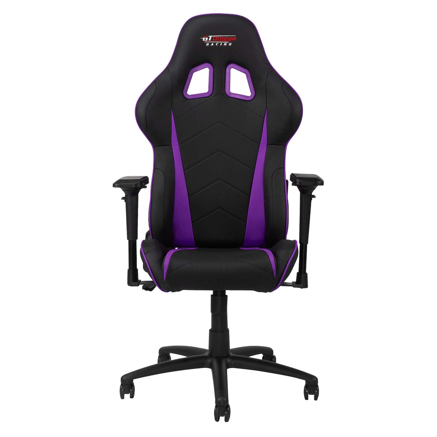 GT OMEGA PRO Racing Gaming Chair with Lumbar Support - Ergonomic PVC Leather Office Chair with 4D Adjustable Armrest & Recliner - Esport Seat for Ultimate Gaming Experience - Black Next Purple