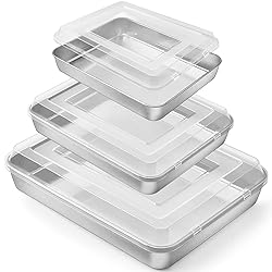 P&P CHEF Stainless Steel Baking Pan Set, Rectangle