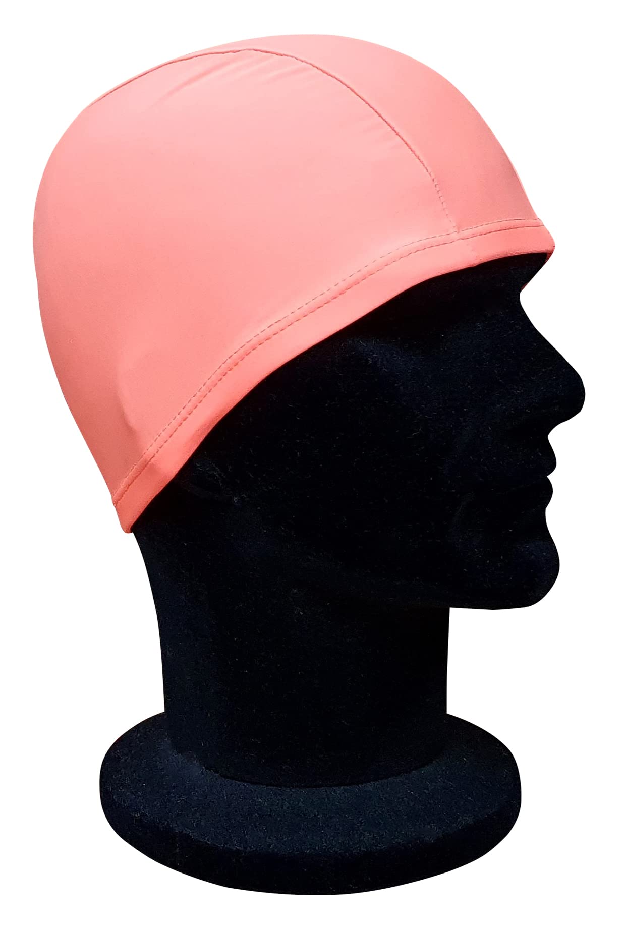 CHEX Elasticated Synthetic Nylon Spandex Soft And Easy Fit Pull On Modesty Swimming Hat Matt Finish Plain Colours Ages 3+ Years One Size Adults (Light Orange)