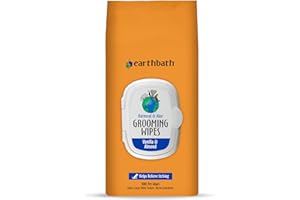 earthbath, Oatmeal & Aloe Grooming Wipes - Dog Wipes for Paws and Butt, Best Pet Wipes for Dogs & Cats, Helps Relieve Itchy & Dry Skin, Made in USA, Cruelty-Free - Vanilla & Almond 100 Count (1 Pack)