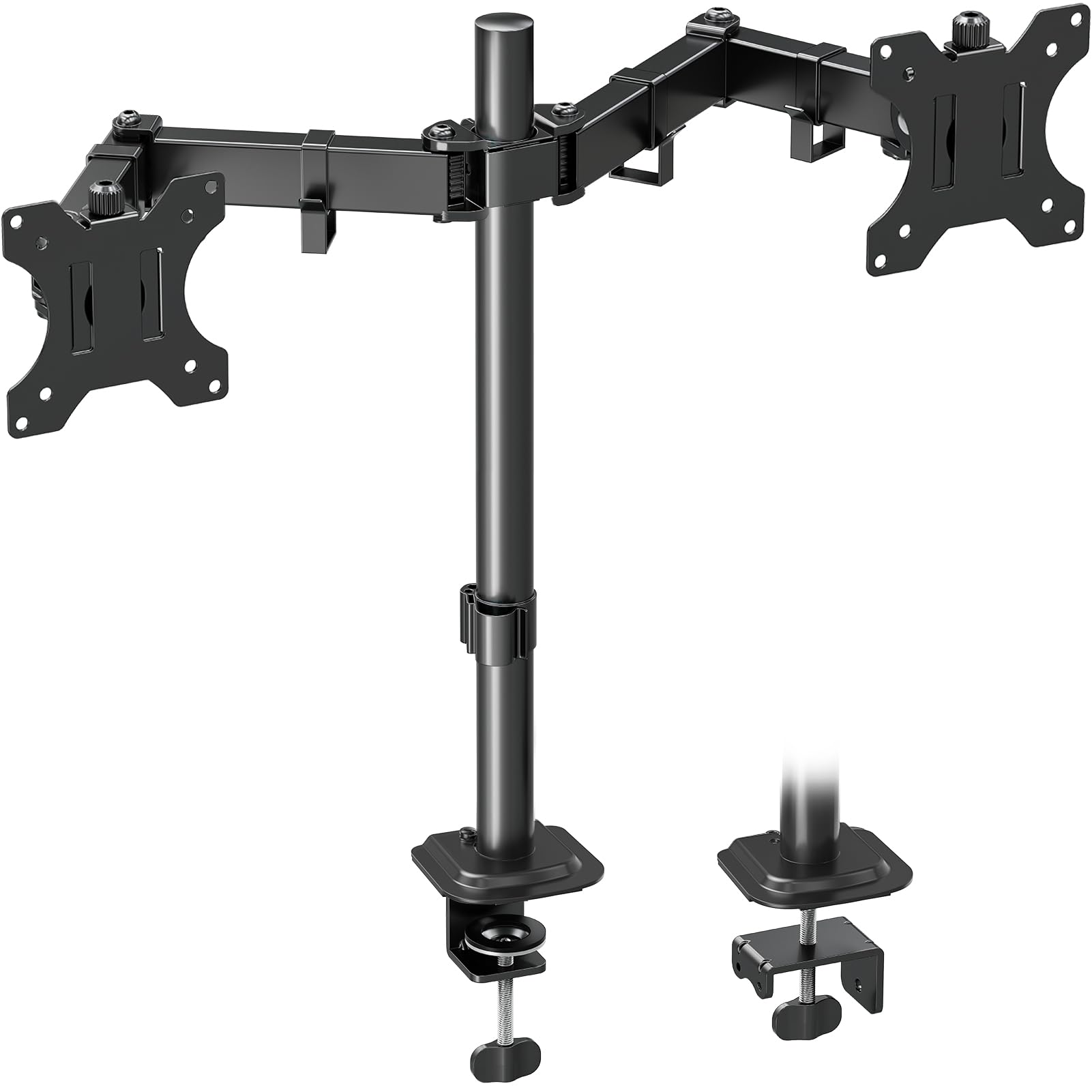 Photo 1 of **It is used, it is missing a piece and it is not known if it is 100% functional.****MOUNTUP Dual Monitor Desk Mount, Max 32 Inch up to 17.6lbs, Fully Adjustable Dual Monitor Arm for 2 LCD Screens, Double Monitor Stand with C-Clamp and Grommet Base