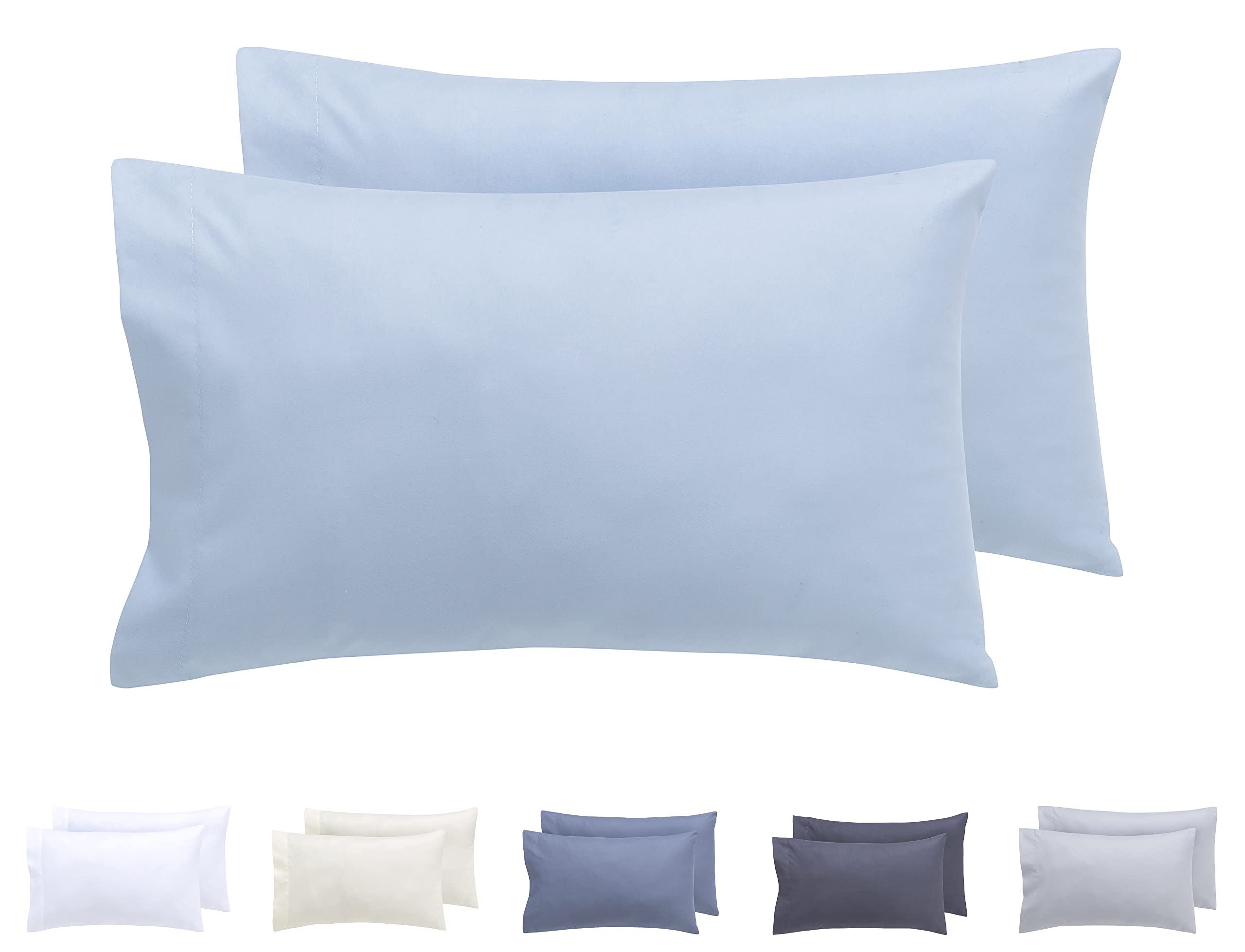 Todocama Pair of Super Soft Hypoallergenic Cushion Covers 30x50cm Light Blue