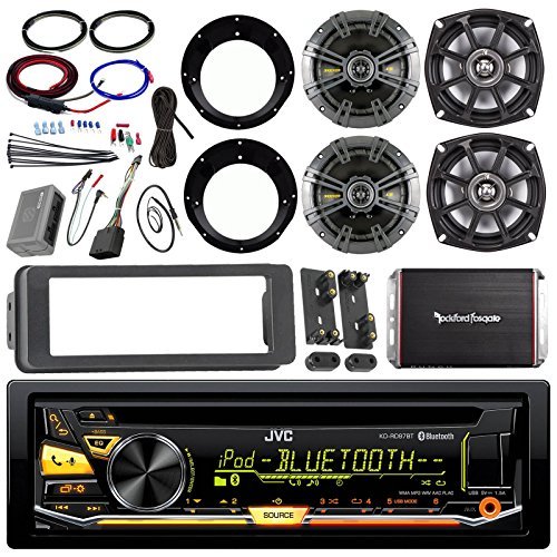 Buy JVC KDRD97BT CD Stereo Receiver Bundle, 2x Kicker 6.5" Speaker + 2x