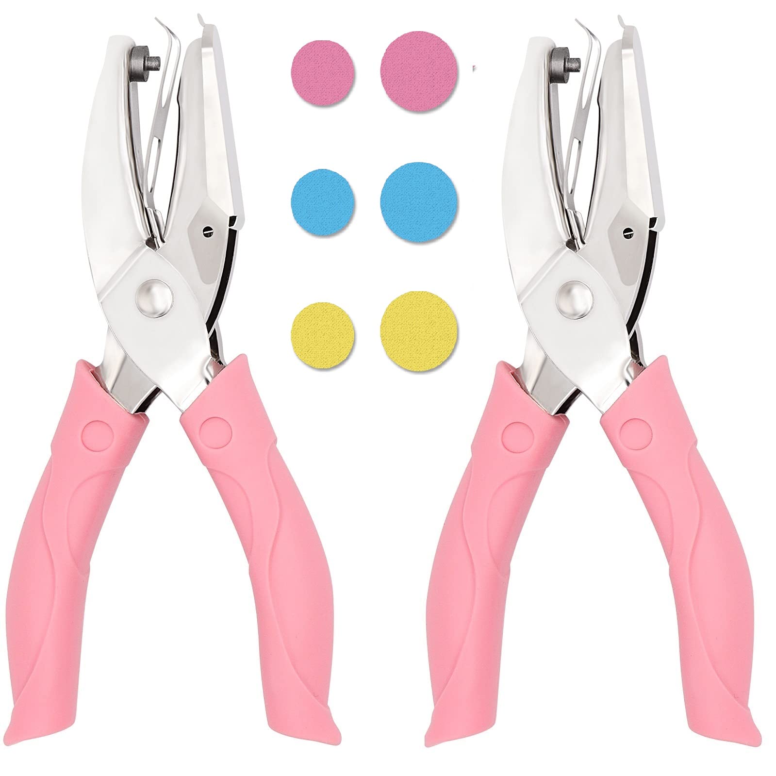 Photo 1 of 2 Pack 1/16 and 1/8 Inch Small Mini Tiny Shaped Circle Metal Single Handheld Hole Paper Punch Punchers with Soft-Handled for Tags Clothing Ticket