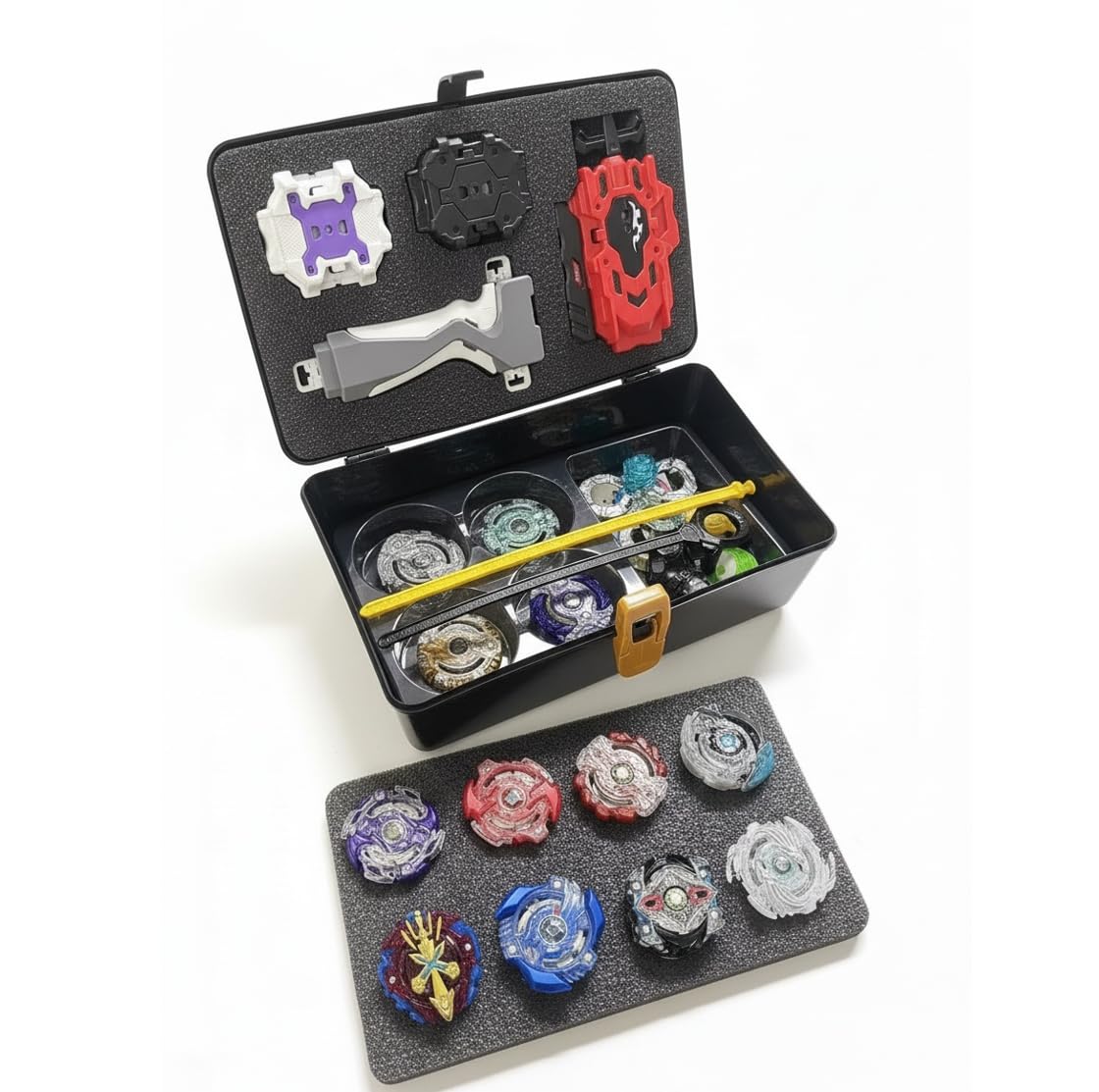 X Battling Top Set, 12Spinning Tops with 2 Launchers and Grip, Metal Fusion Gyro Toys with Storage Case, Fun Battle Game Gift for Kids Boys Ages 6+