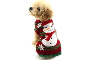HOTUMN Dog Clothes Snow Sweaters Snowman Sweaters Xmas Dog Holiday Sweaters New Year Christmas Sweater Pet Knit Clothes for Small Medium Dog (Medium, Snowman)