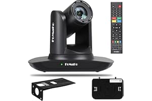 FoMaKo AI Auto Tracking HDMI PTZ Camera 20x Optical Zoom IP USB3.0 HDMI PTZ Camera for Church Services Worship Education, PoE 1080P60 FMK12UH Pro(20x)-B Black