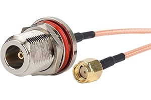Eagles 2PCS RPSMA Male to N Female Connector 12inch/1ft/30cm Bulkhead RF Coaxial Coax Cable Assembly