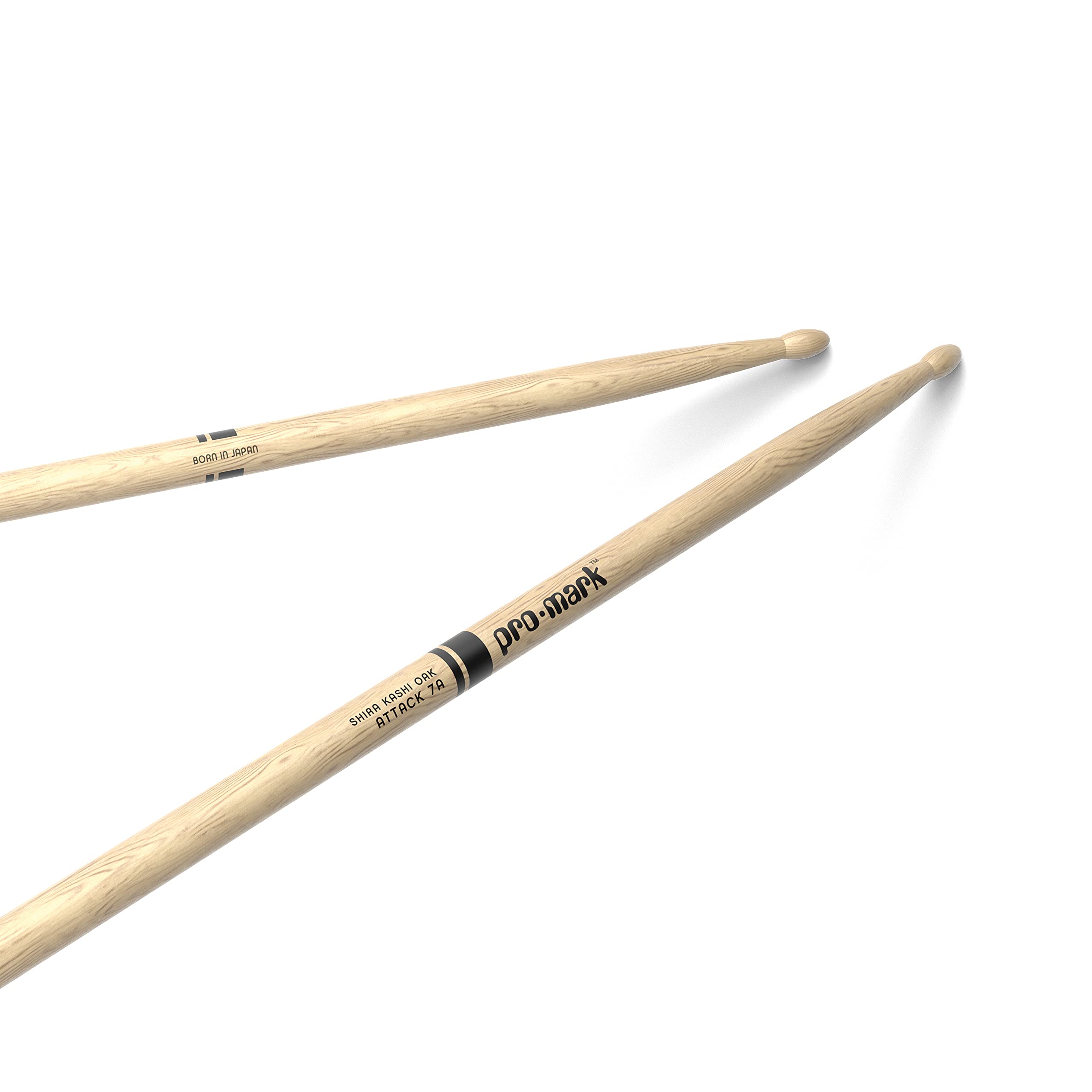 ProMark Drum Sticks - Classic Attack 7A Shira Kashi Oak Drumsticks, Oval Wood Tip, One Pair