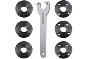 6 Pcs Angle Grinder Nut with 1 Pcs Angle Grinder Wrench Compatible with Dewalt Milwaukee Makita 193465-4 Bosch Black & Decker