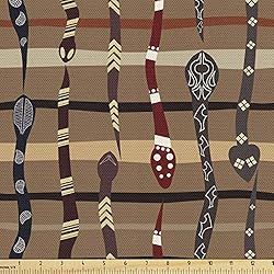 Ambesonne Tribal Fabric by The Yard, Wildlife
