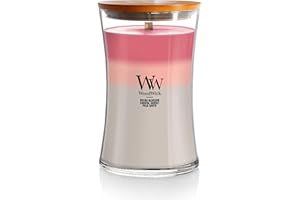 WoodWick Shoreline Trilogy Gifts for Women and Men, 21.5 oz Large Hourglass Trilogy Candle with Crackling Wick