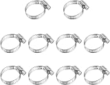 Leryati 10 Pcs Hose Clips 19-29mm 304 Stainless Steel Worm Drive Clamps