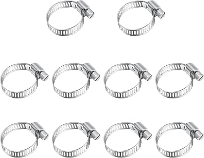 Leryati 10Pcs 13-19mm Stainless Steel Hose Clips Clips Worm Drive 304 Pipe Clamp