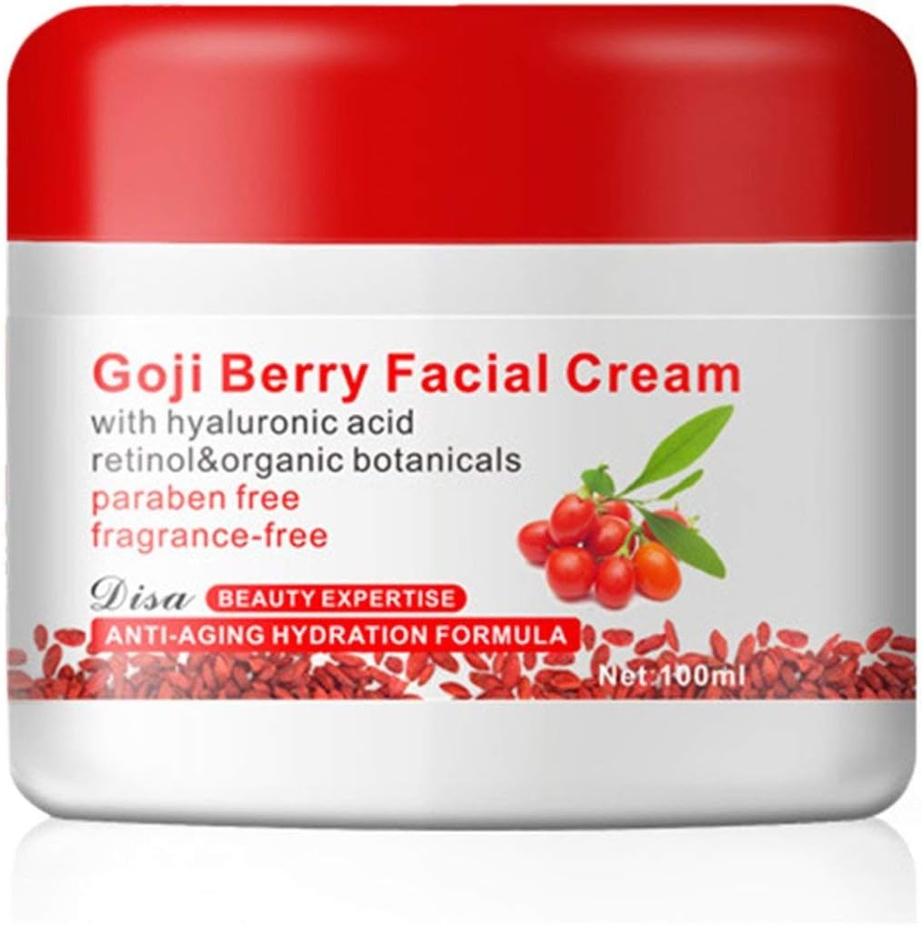 Goji Berry Facial Cream with Hyaluronic Acid Paraben Free Fragrance Free Face Cream Anti-Oxidation Anti-Aging Skin Firming