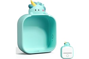 Memoking T02 Protective Case - Unicorn Shape Soft Silicone Cute Design Printer Cover, Compatible with T02 Mini Sticker Thermal Portable Pocket Printer, Green